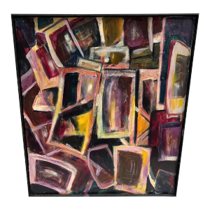 Large Abstract Geometric Painting by Carol Bertrand