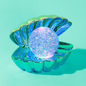 Watt's On Electro Mint Ombre Glitter Pearl Shell Lamp