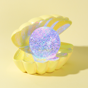 Watt's On Pearlised Yellow Glitter Pearl Shell Lamp