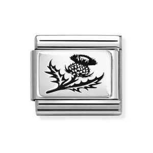 Classic Silver Thistle Flower Charm