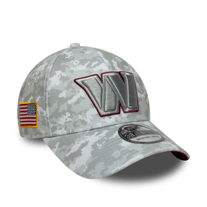Washington Commanders NFL Salute To Service 2025 Grey Camo 39THIRTY Stretch Fit Cap