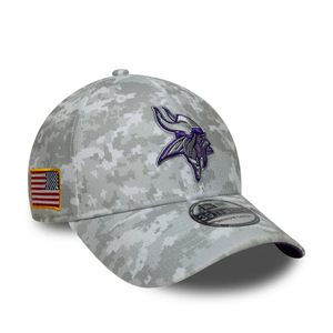 Minnesota Vikings NFL Salute To Service 2025 Grey Camo 39THIRTY Stretch Fit Cap