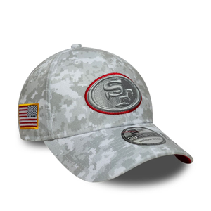 San Francisco 49ers NFL Salute To Service 2025 Grey Camo 39THIRTY Stretch Fit Cap
