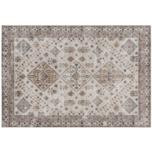HOMCOM Vintage Area Rug, Non-Slip Washable Rug, Flannel Floor Carpet for Living Room, Bedroom, Dining Room, Home Office, 290 x 200 cm, Beige