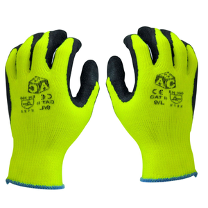Hi-Vis Thermal Work Gloves Black and Yellow – Size Large – Lightweight, Breathable & Heavy-Duty Protection