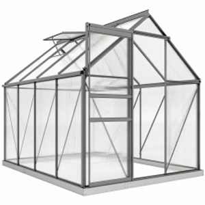 Outsunny 190 x 253 cm Walk-In Polycarbonate Greenhouse - Dark Grey