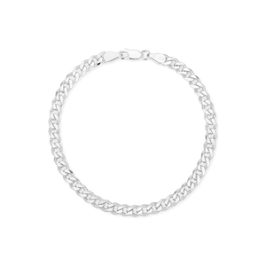 Signature Silver Light Flat Curb Chain Bracelet