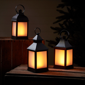 3 Flame Effect Garden Lanterns