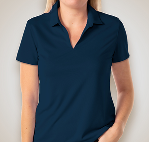 Nike Women's Dri-FIT Micro Pique Performance Polo 2.0 - Printed - Navy