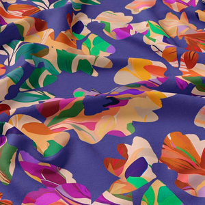 Tissu viscose - Macha myrtille et rose