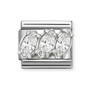 Classic Silver Trilogy Zirconia Charm
