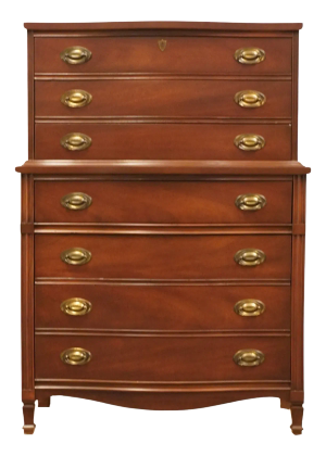 Dixie Furniture Mahogany Traditional Duncan Phyfe Style 36" Chest on Chest 296
