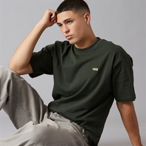 Vans Mens Left Chest Logo Loose T-Shirt Dried Kelp