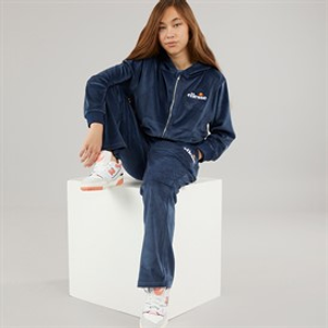 Ellesse Junior Girls Hazel Velour Hoodie And Joggers Navy