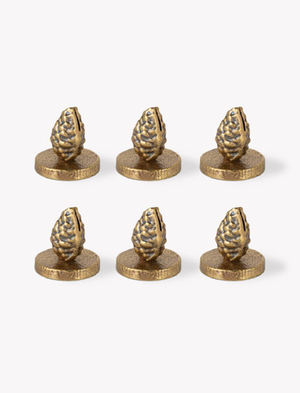 Bloxham Pine Cone Place Settings Set of 6 Antique Brass