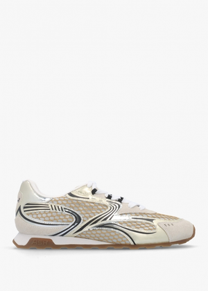 Kabuki Off White Silver Gold Mixed Trainers