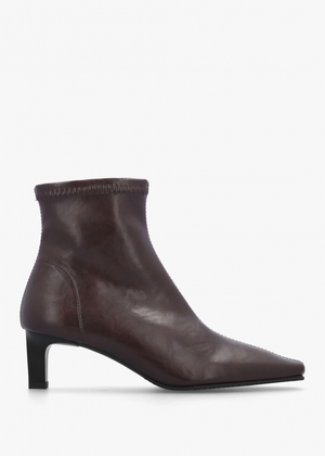 Minnie Brown Low Heel Ankle Boots