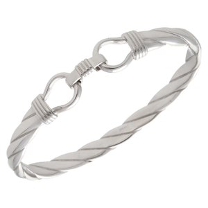 New Sterling Silver Solid Hookover Twist Bangle