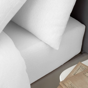 Brushed Cotton Fitted Sheet - White Single 90x190cm
