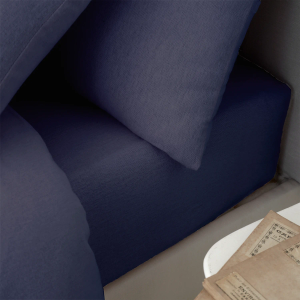 Brushed Cotton Fitted Sheet - Navy Single 90x190cm
