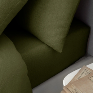 Brushed Cotton Fitted Sheet - Green King Size 150x200cm