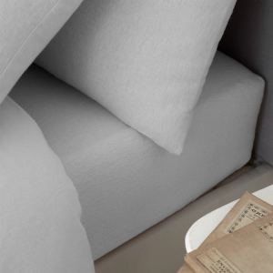 Brushed Cotton Fitted Sheet - Grey King Size 150x200cm