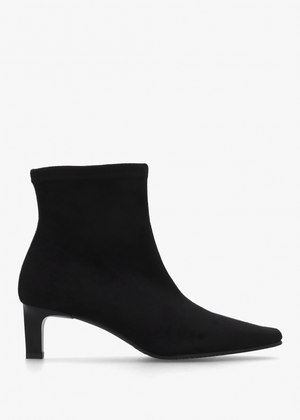Minnie Black Low Heel Ankle Boots