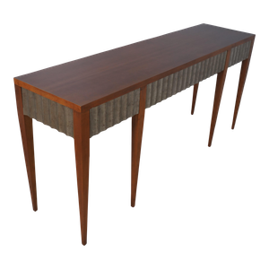 Baker Modern Design Cherry & Silver Leaf Console Table
