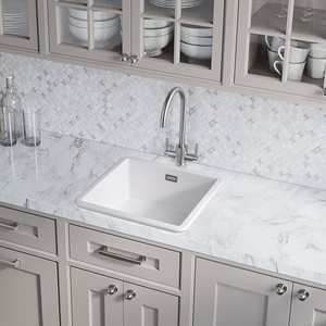 Rangemaster 462 x 462mm Rustique 1.0 Fire Clay Ceramic Inset/Undermount Sink + Waste