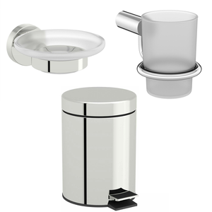 Accents Bathroom 3 Piece Accessory Set - Chrome