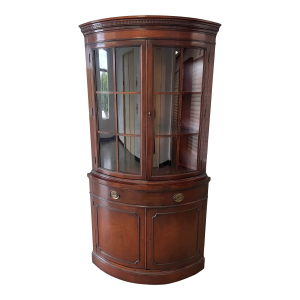 Drexel Corner Cabinet Curved Glass 1949 Vintage