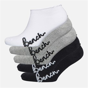 Bench Womens Lenee Five Pack Trainer Liner Socks Multi