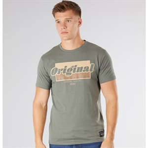 Crosshatch Mens Chevin T-Shirt Olive