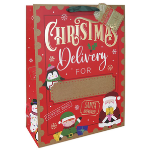 Personalisable Christmas Delivery Extra Large Red Gift Bag 45cm