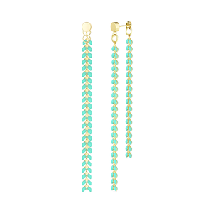 Elegante Turquoise Chevron Dangle Earrings