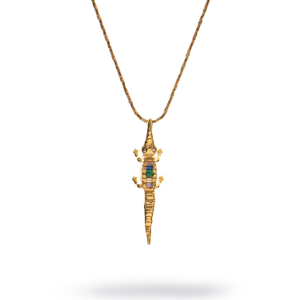 Guardian Crocodile Multicolor Crystal Gold Necklace - Gold
