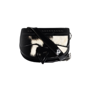 La Dama Crossbody Leather Cowhide Bag, Black & White (one size)