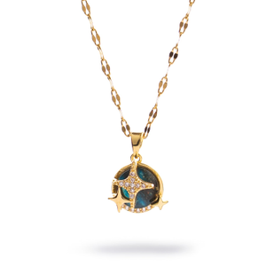Midnight Sky Diamond Necklace - Navyblue