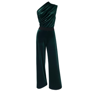 Off The Wall Green Velvet Jumpsuit (XS)