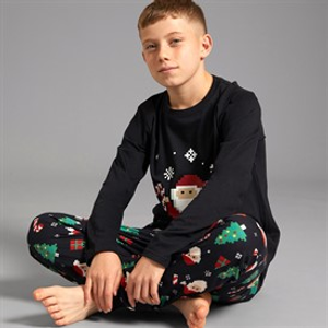 Kangaroo Poo Boys Christmas Digital Pyjama Set Black