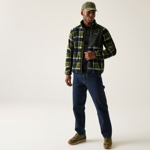 Regatta Mens Frankie Borg Full Zip Fleece - L / Navy/Dark Khaki Check