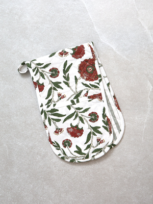Festive Flora Double Oven Glove