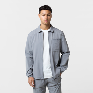 Double Pocket Tech Overshirt | Mid Grey