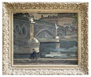 Fisherman on the Banks of the Seine, 1930-1940, Oil on Canvas