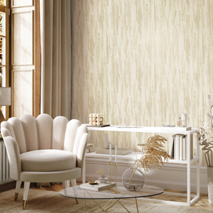 Vymura Gianni Textured Plain Cream Metallic Wallpaper - M95697