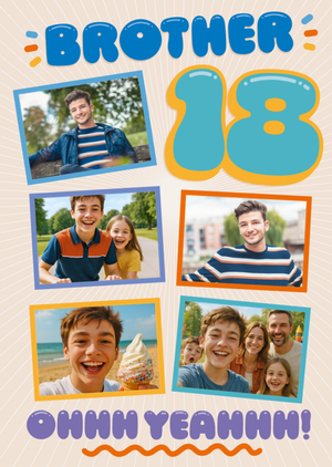 Brother Photo Upload 18th Birthday Card