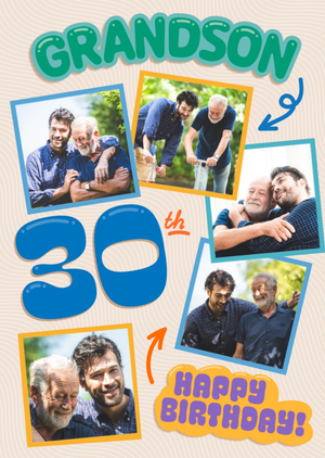 Grandson Photo Upload 30th Birthday Card