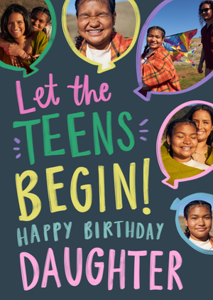 Let The Teens Begin Photo Upload Birthday Card
