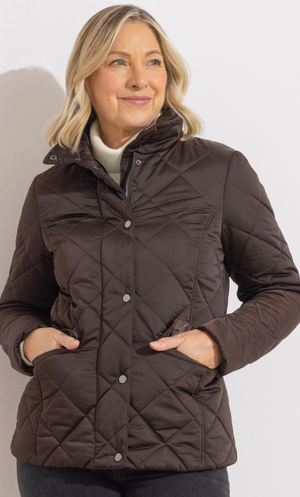 Anna Rose Lightweight Quilted Jacket - Dark Choc