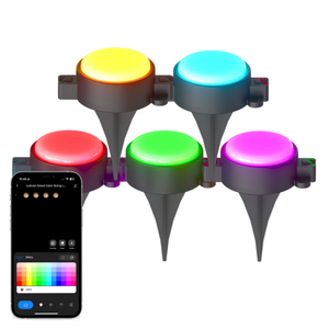 15m Smart LED Bodeneinbaustrahler Set + 3m Anschlusskabel - 24W - RGBIC - IP65 - Verknüpfbar - Plug & Play